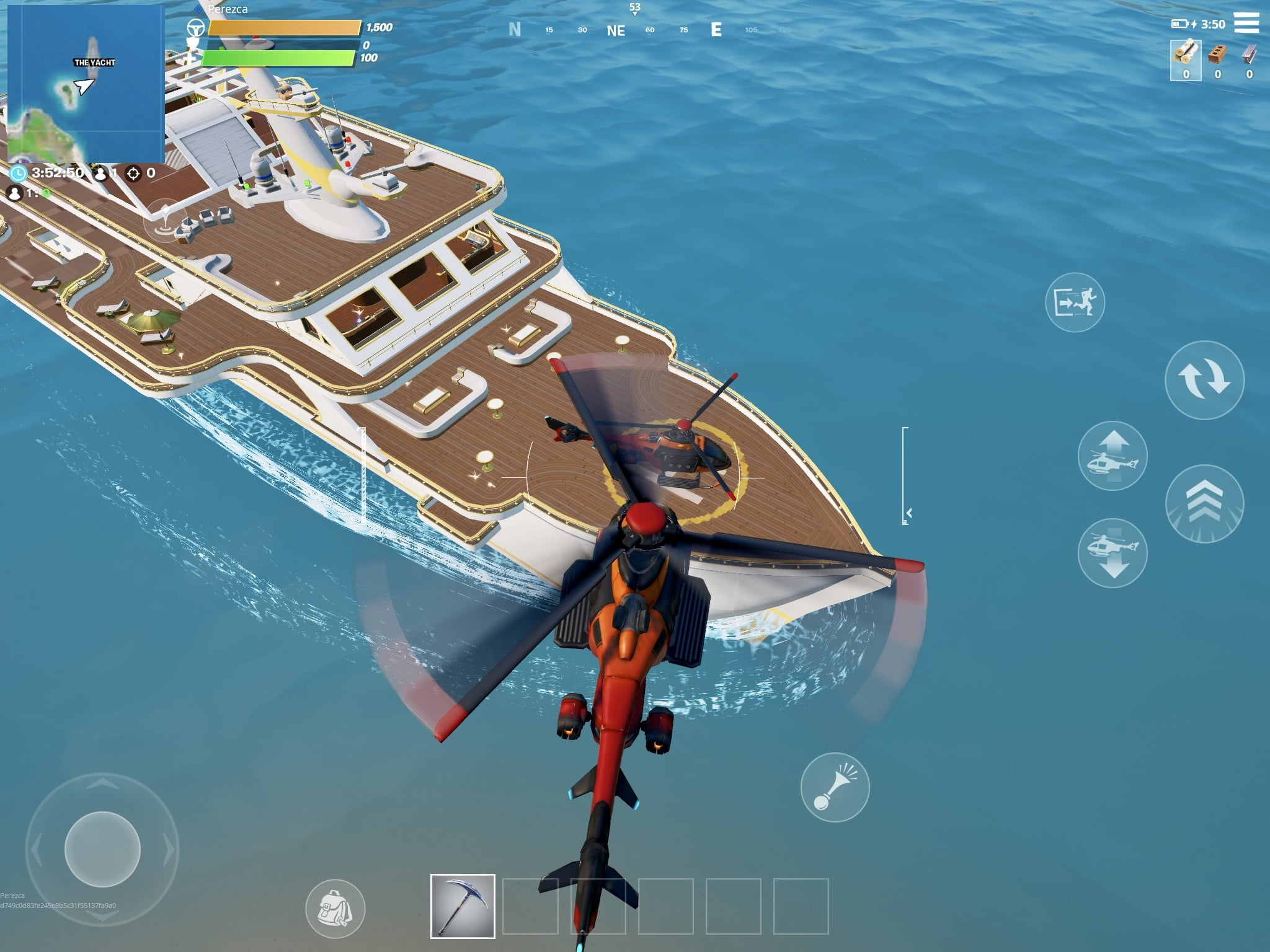 L'hélicoptère du yacht de Fortnite